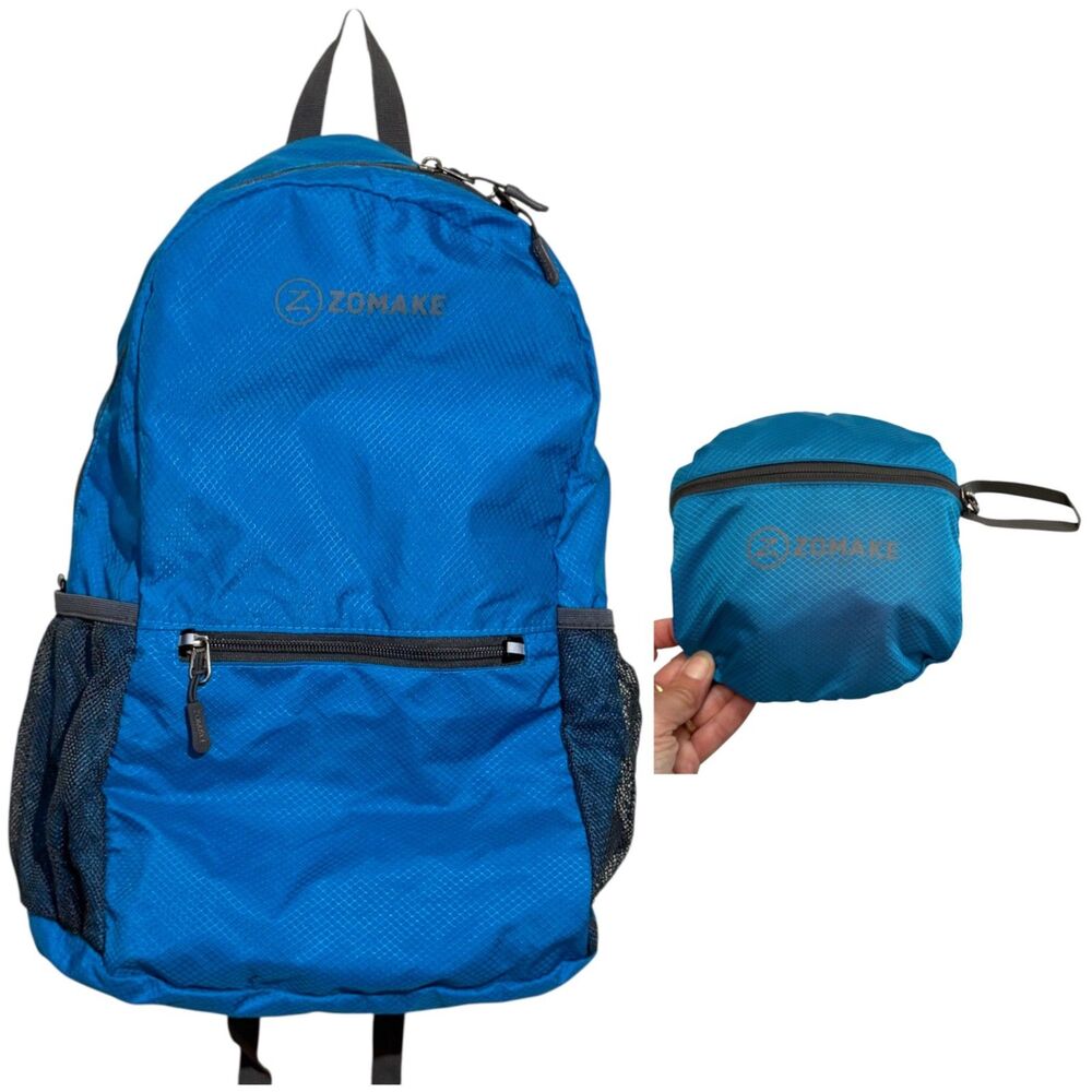 ZOMAKE Packable Backpack Lightweight Foldable Daypack Travel Hiking Aqua Blue